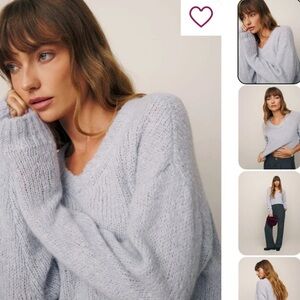 Reformation V-Neck Sweater Wenda Merino Wool